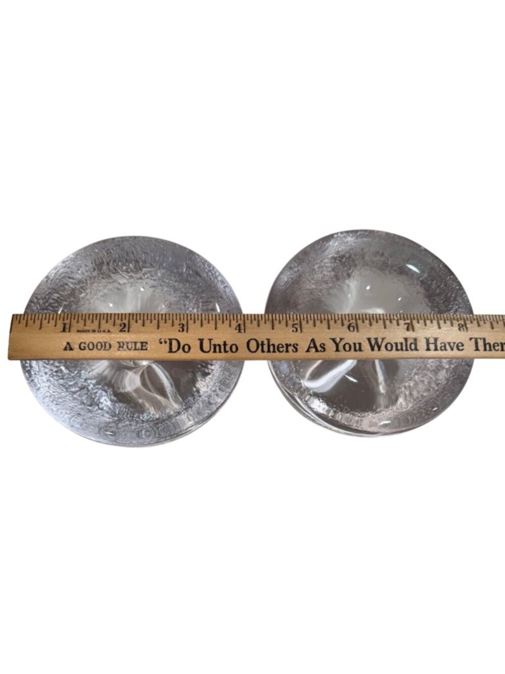 Blenko Clear Glass Taper Candle Holders Heavy 4" in Set of 2 Vtg MCM Home Decor - Picture 6 of 12